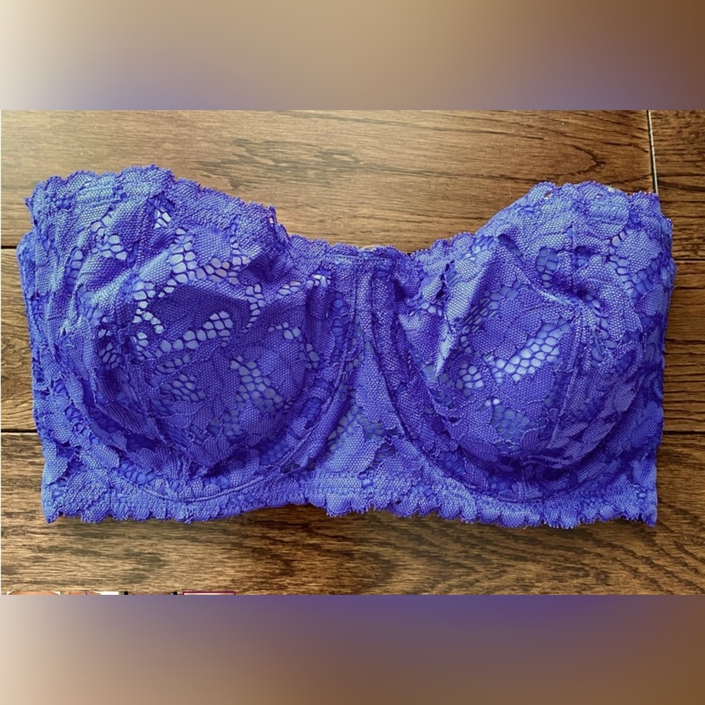 Free People Underwire convertible Love Letters Bra Periwinkle size 36DD